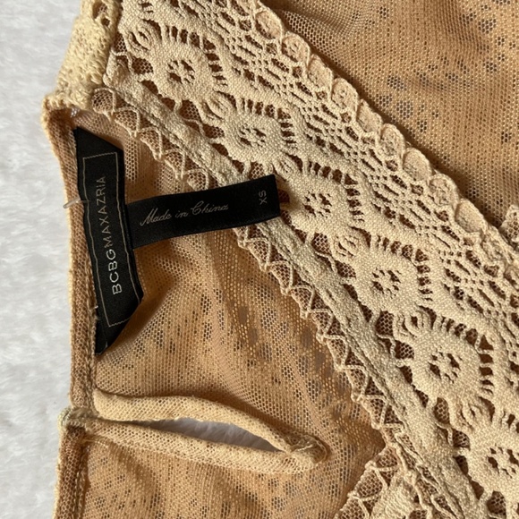 BCBG Annica Parfait Lace Crochet Peplum Top - Picture 5 of 11